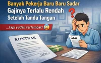 Gaji terlalu rendah setelah tanda tangan